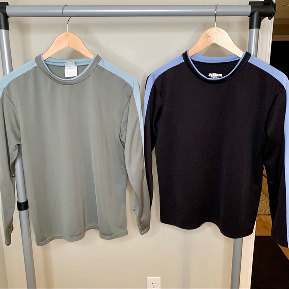 HIND Set of 2 Vintage Athletic Tops Long Sleeve Running Workout Size Medium - Picture 2 of 15